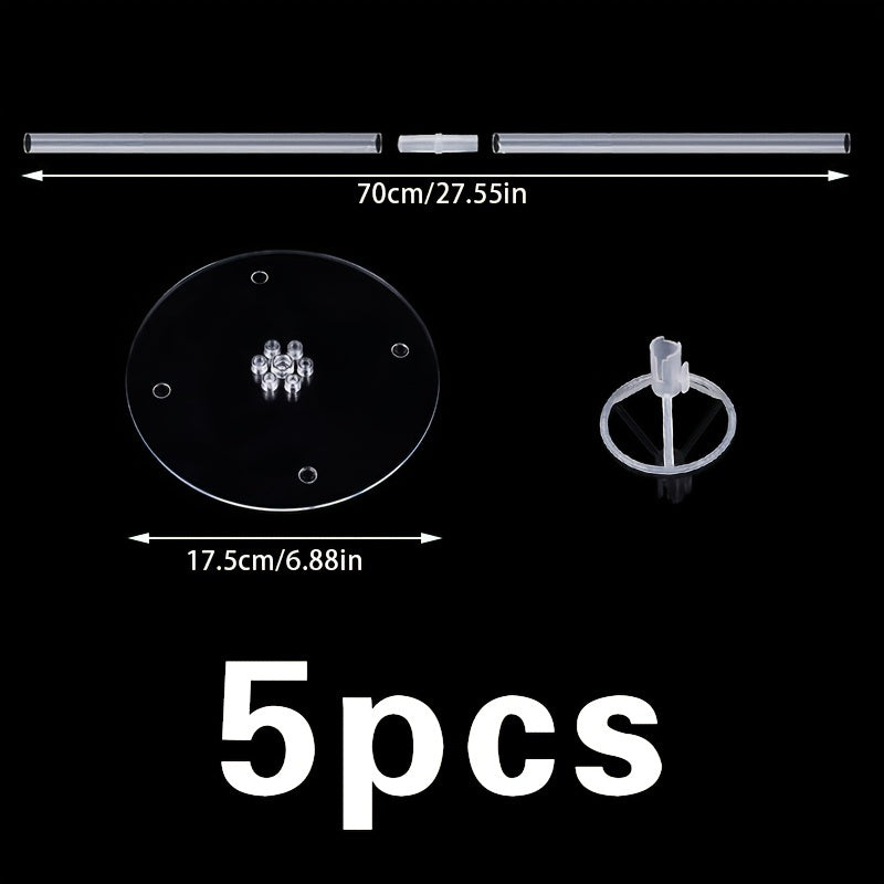 5pcs Balloon Single Round Base Table Floating Bracket Display Stand