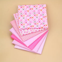 7pcs Printed Cotton Quilting Sewing Patchwork DIY Pink Series