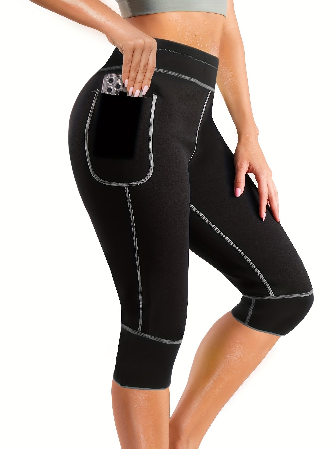 GOTOLY Women Yoga Capris Compression Thermo Pants