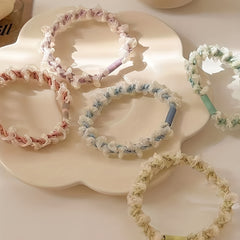Mesh Lace Flower Hair Tie Elastic Scrunchie Ponytail Hair Rope