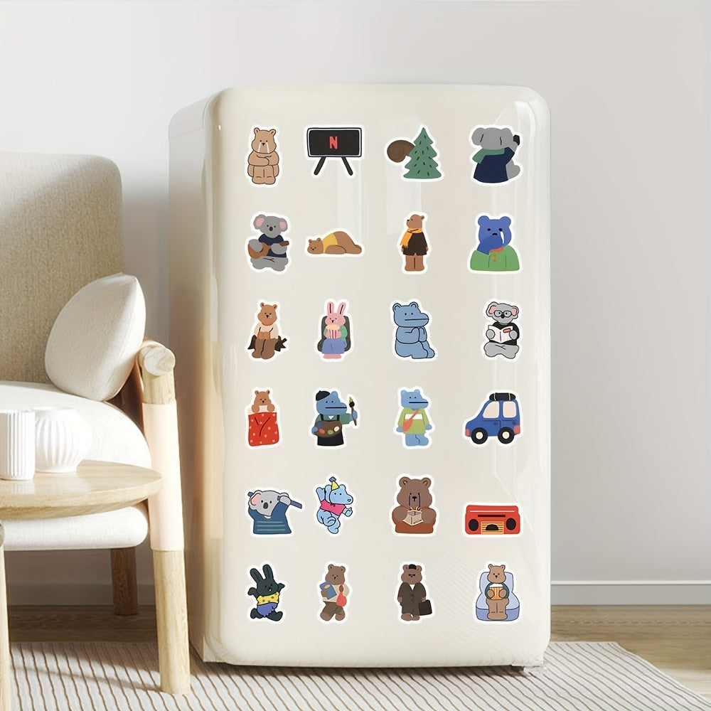 100pcs Bear Cartoon Stickers for Diaries Laptops Water Bottles