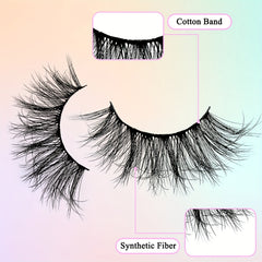 3 Pairs Fluffy Faux Mink False Eyelashes Wispy Natural Look