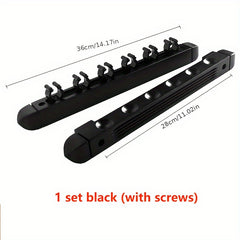 Wood Pool Cue Holder with Metal Clip for 6 Clubs