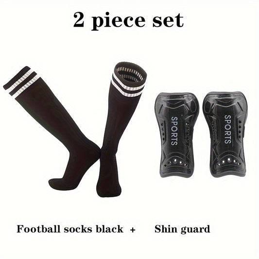 Football Socks With Shin Guard Set Thickened Soccer Socks Calf Protector
