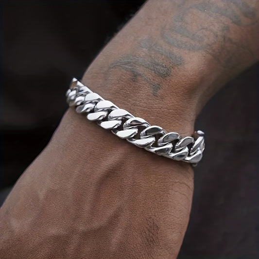 Stainless Steel Cuban Chain Bracelet Men's Hip hop High Street Accessories