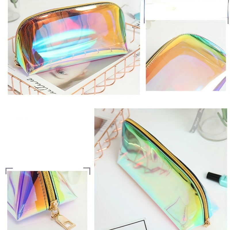 Modern Holographic TPU Makeup Bag - Laser Toiletry Storage