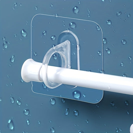 10pcs Telescopic Rod Hooks Shower Curtain Rod Hooks Strong Adhesive