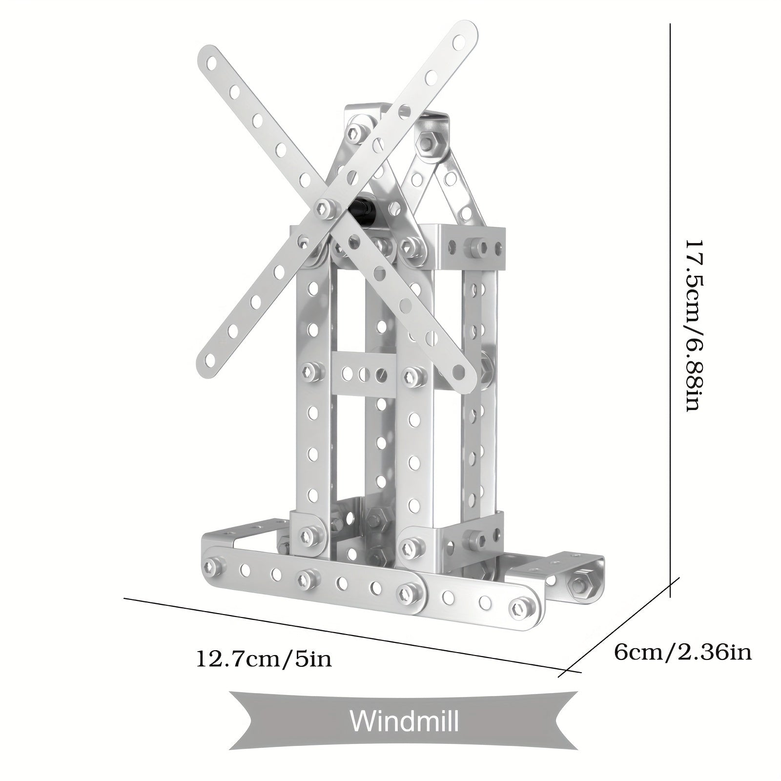 DIY Tower Crane & Windmill Building Kit Alloy Blocks Boys 8 Gift