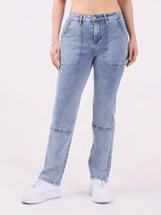  High Rise Straight Leg Jeans