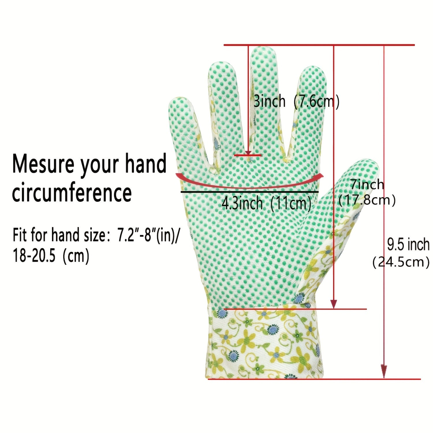 Women Gardening Gloves PVC Grip Dots