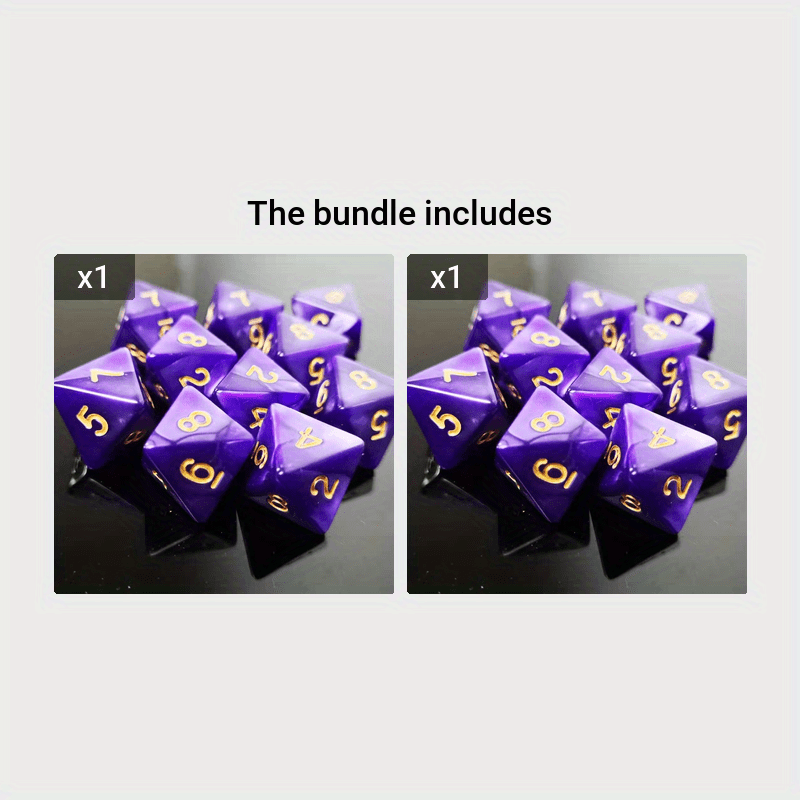 Digital Dice Purple Pyramid 4 6 8 10 12 20 Sided Board Game