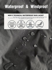 Men's Casual Hooded Block Waterproof Windbreaker Jacket Coat
