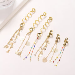 Golden Pendant Hair Jewelry for Braids Tassels Loc Accessories