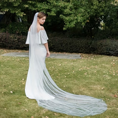 Embellished Bridal Veil Polyester Fabric for Weddings & Parties