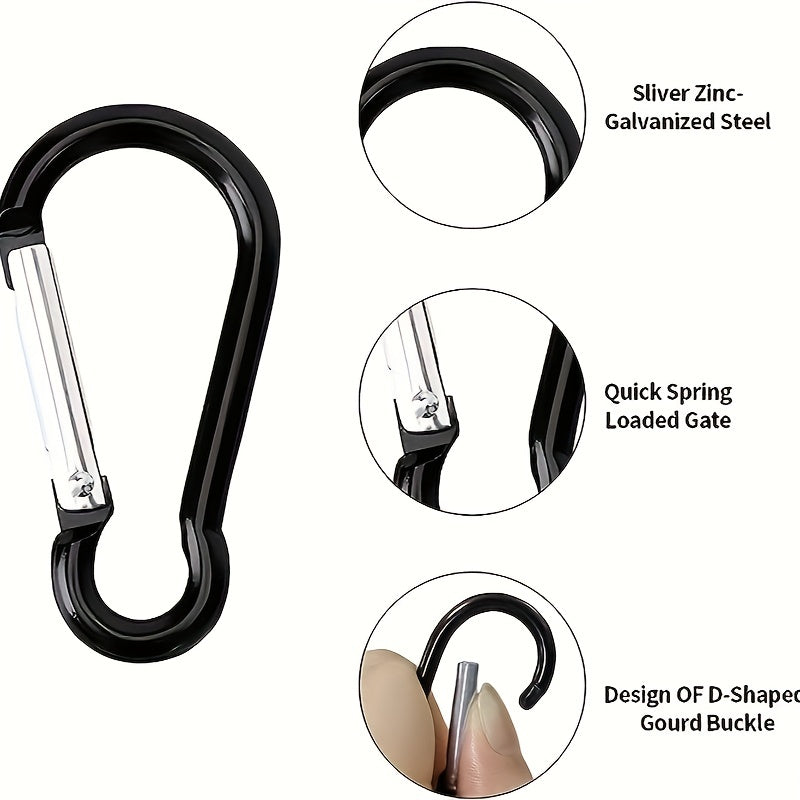 10pcs Mini Carabiner Keychain Aluminum Alloy Spring Snap Hook Clip Keychains