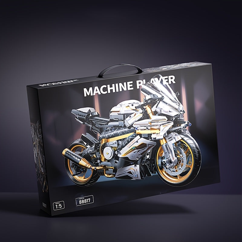Golden Locomotive Building Block Assembly DIY Kit