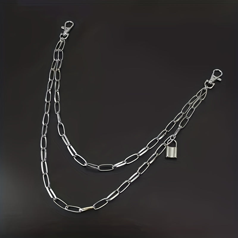 Metal Pants Chain Stylish Punk Lock Chain Jeans Decoration Hip Hop Street Wear
