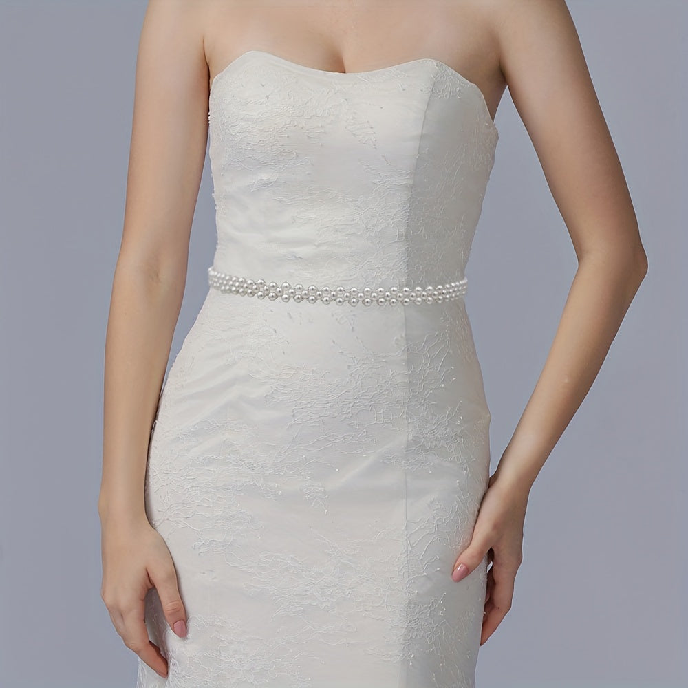 Pearl Beaded Bridal Sash for Wedding Dress