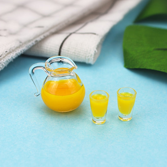Dollhouse Beverage Set with Orange Juice and Milk Pitchers