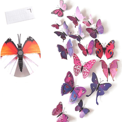 12pcs 3D Butterfly Wall Decals & Magnets for Kids Room Decor