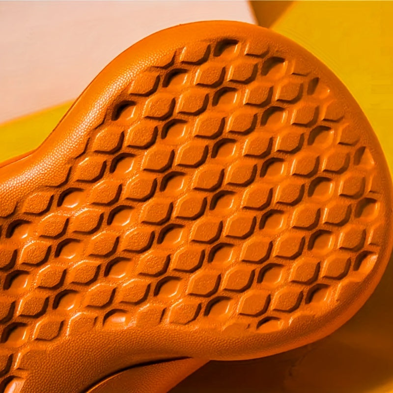 Men's Embossed Slides Non Slip Slippers - Indoor Outdoor Shoes
