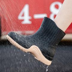 Women's Waterproof Rainboots Solid Mid Calf Boots