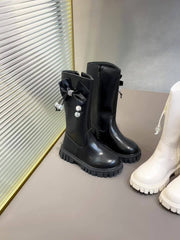 Bowknot Comfortable Boots For Girls Soft Warm Plus Fleece Boots
