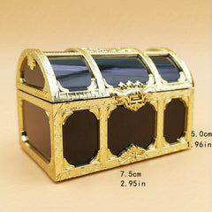 Pirate Treasure Chest Jewelry Gemstone Coin Storage Box With Lid