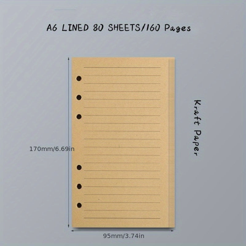A5 Binder Refill Paper College Ruled Notebook Inserts