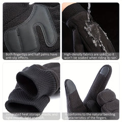 Winter Warm Gloves Polar Fleece Thickened Windproof Anti splashing Fleece Gloves