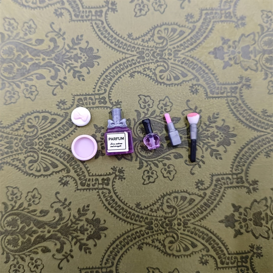 Dollhouse Makeup Lipstick Perfume Powder Brush Model Ornament Scene Props