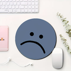 Smile Expression Circular Mouse Pad - Waterproof and Non-slip