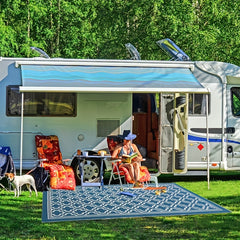 5x8ft Outdoor Rug Carpet Patio RV Camping Waterproof Reversible UV Resistant