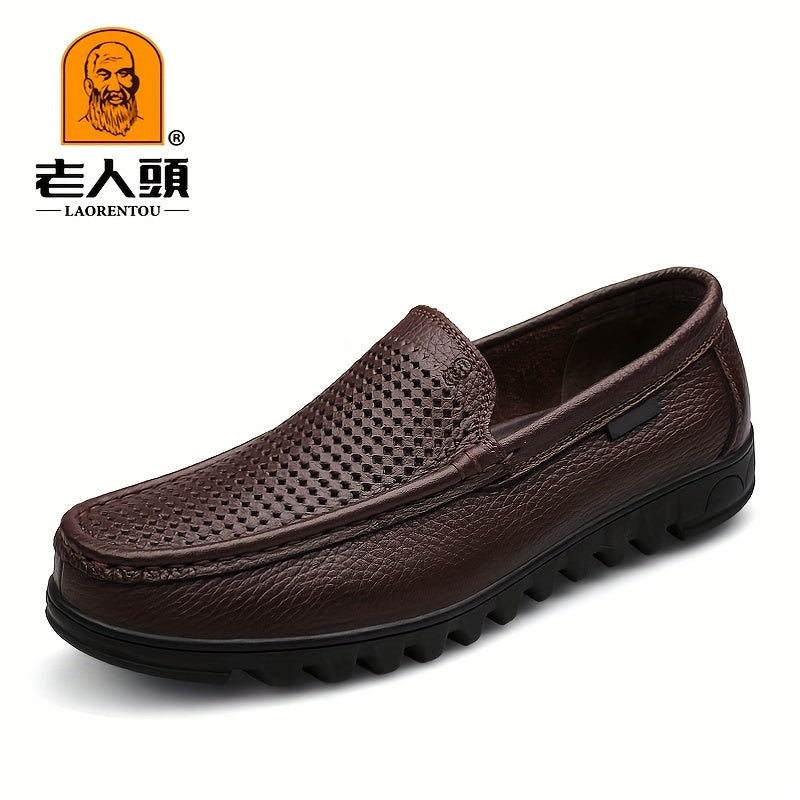 LAORENTOU Men's Leather Loafer Shoes Lightweight Driving Shoes Father's Gift