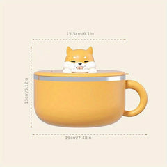 Stainless Steel Instant Noodle Bowl Large Capacity Cartoon Dog Design