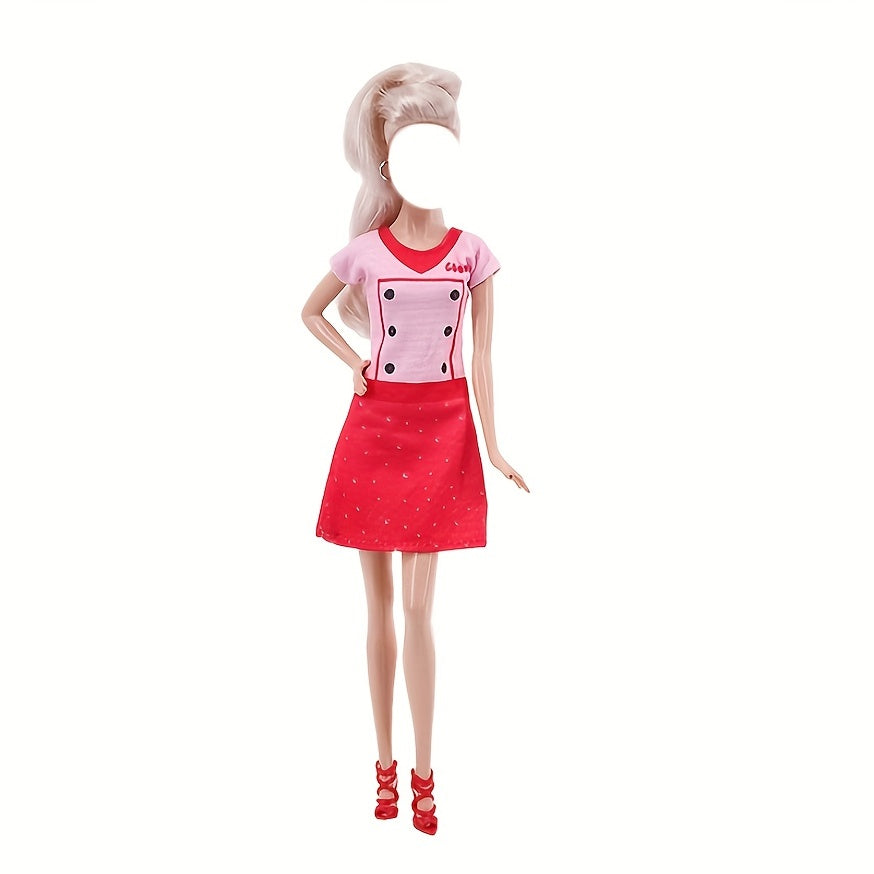 Short Skirt Stewardess & Nurse Uniform Suit For 11-8 Inch Dolls