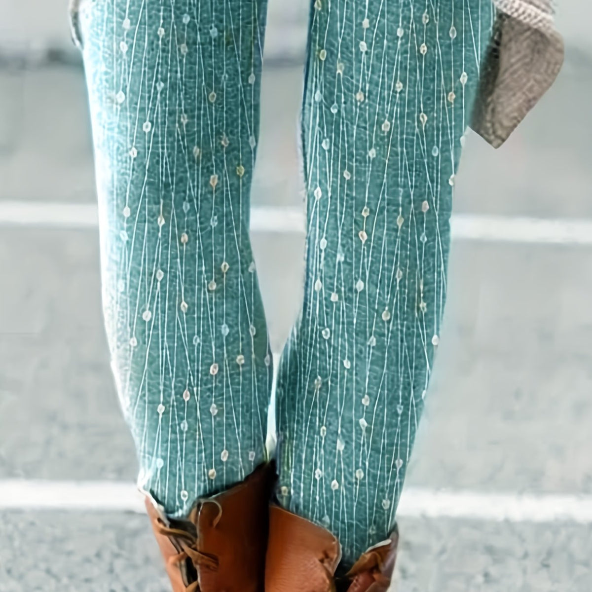Versatile Allover Print Slim Leggings