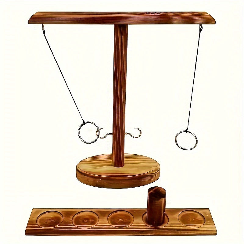 Wooden Hook And Ring Combat Game Set Indoor Outdoor Party Game