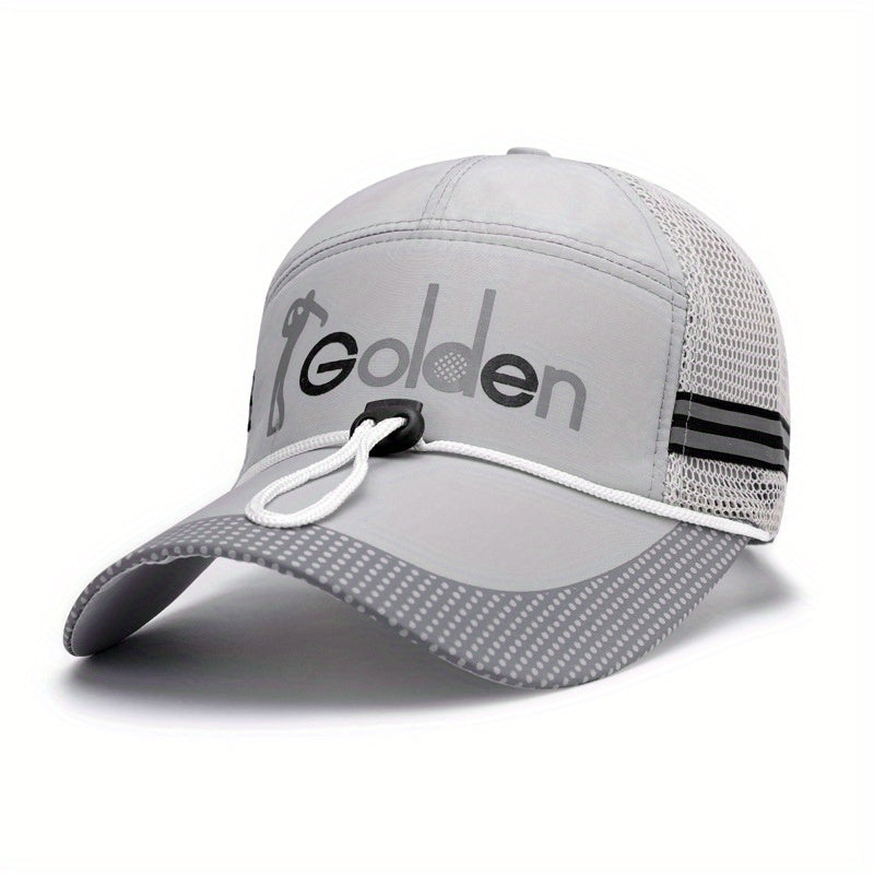 Men's Fishing Hat Mesh Sun Cap Breathable Outdoor Summer Peaked Gauze
