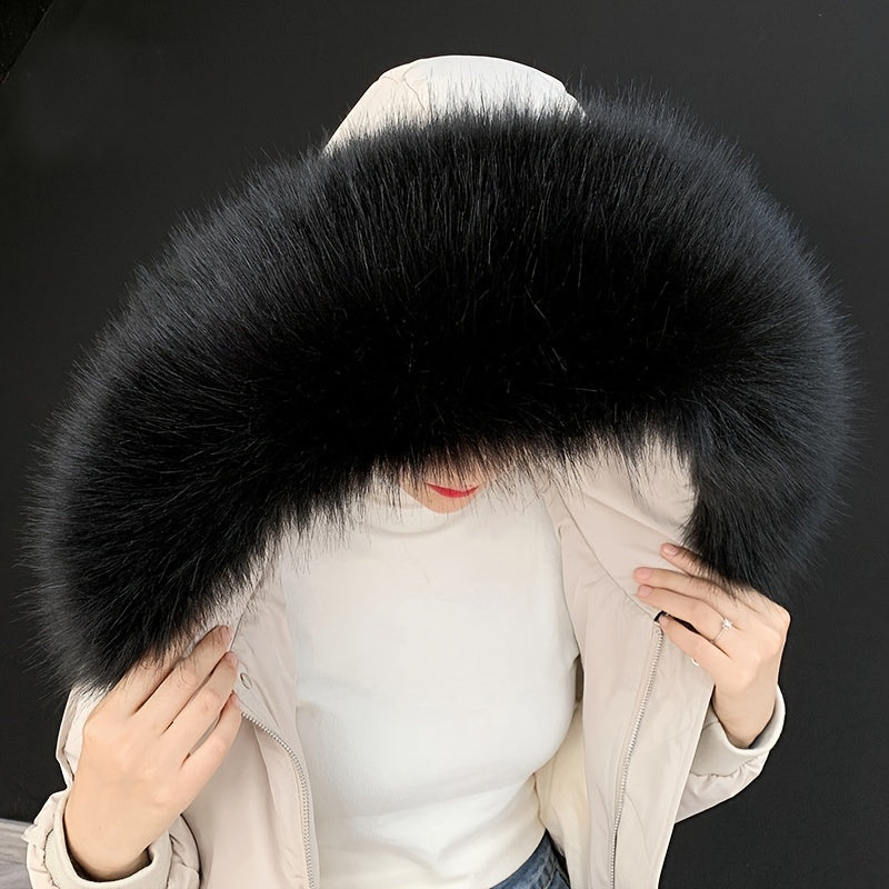 Faux Fur Collar Solid Warm Decorative Plush Shawl Scarf