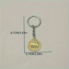 Zodiac Metal Tag Key Ring Keychain Retro Bag Car Key Pendant Christmas Gift
