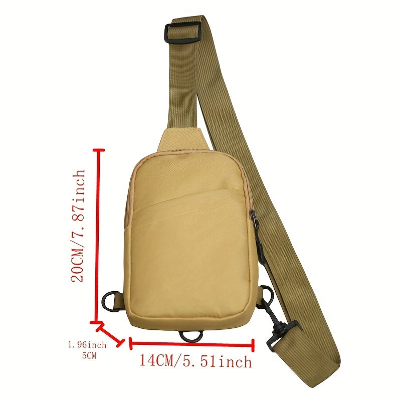 Men's Nylon Crossbody Bag Small Casual Phone Chest Bag Multifunctional Diagonal