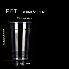 50pcs Disposable Water Cups 12oz 17oz 24oz Leak Proof Plastic Coffee Cups