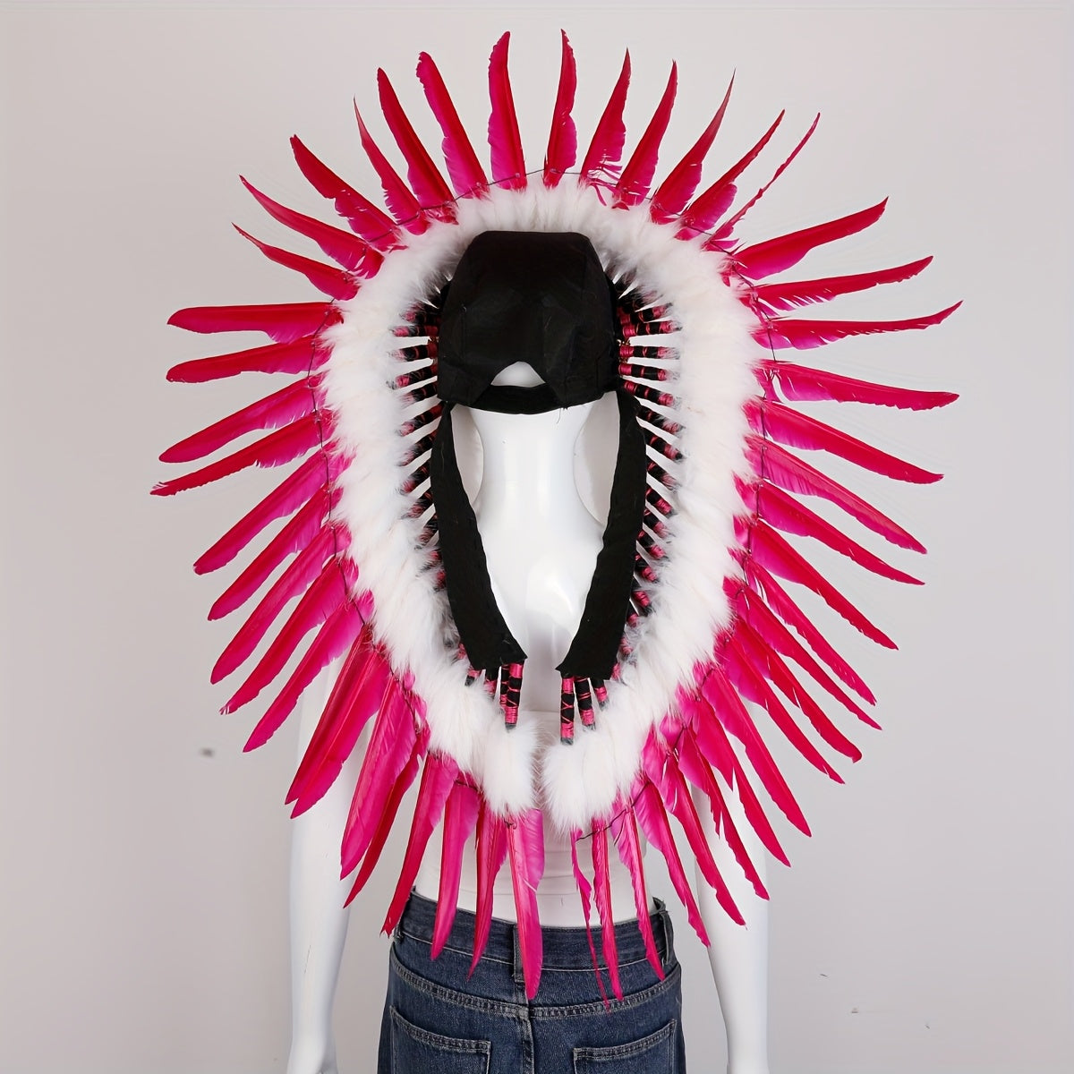 Vibrant Pink Feather Headband Party Accessory