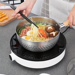 7'' Aluminum Yukihira Saucepan Traditional Japanese Pot Wooden Handle Cookware