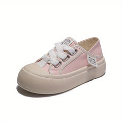 Women's Big Toe Canvas Shoes Casual Lace Up Outdoor Platform Shoes
