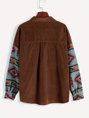 Retro Long Sleeve Lapel Jacket Casual Outerwear