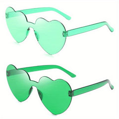 Heart Rimless Sunglasses Tinted Lens Glasses Clear Frame Eyewear