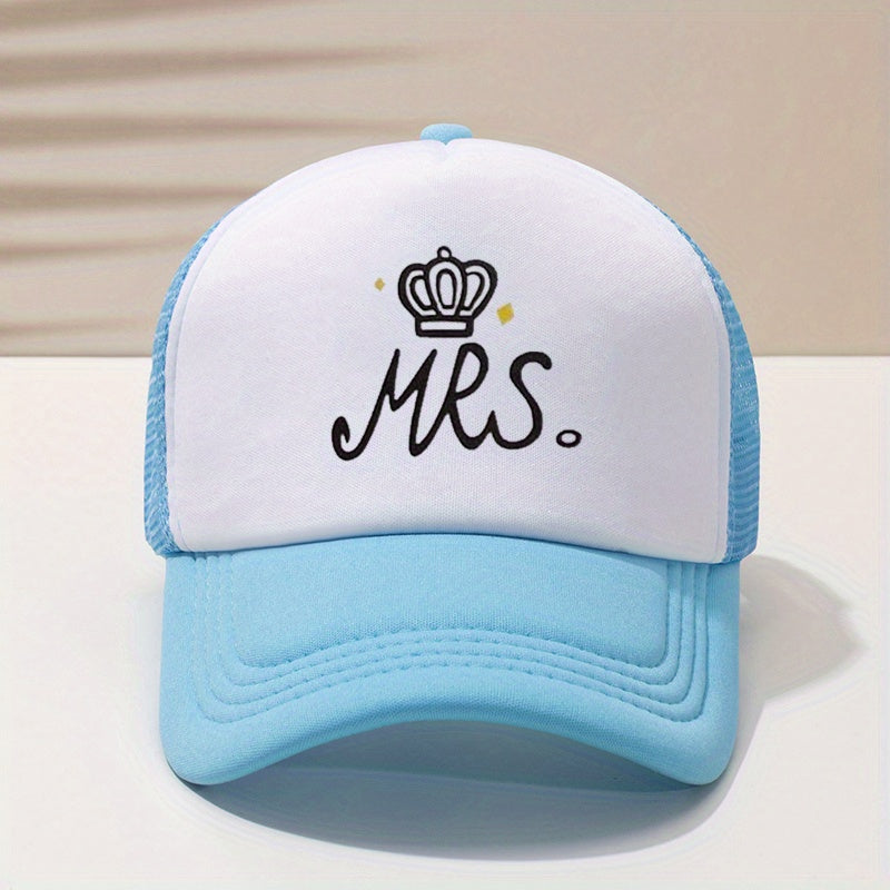 MRS Crown Baseball Cap Mesh Trucker Dad Hat Adjustable Sun Hat For Women