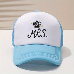 MRS Crown Baseball Cap Mesh Trucker Dad Hat Adjustable Sun Hat For Women